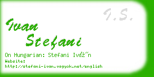 ivan stefani business card